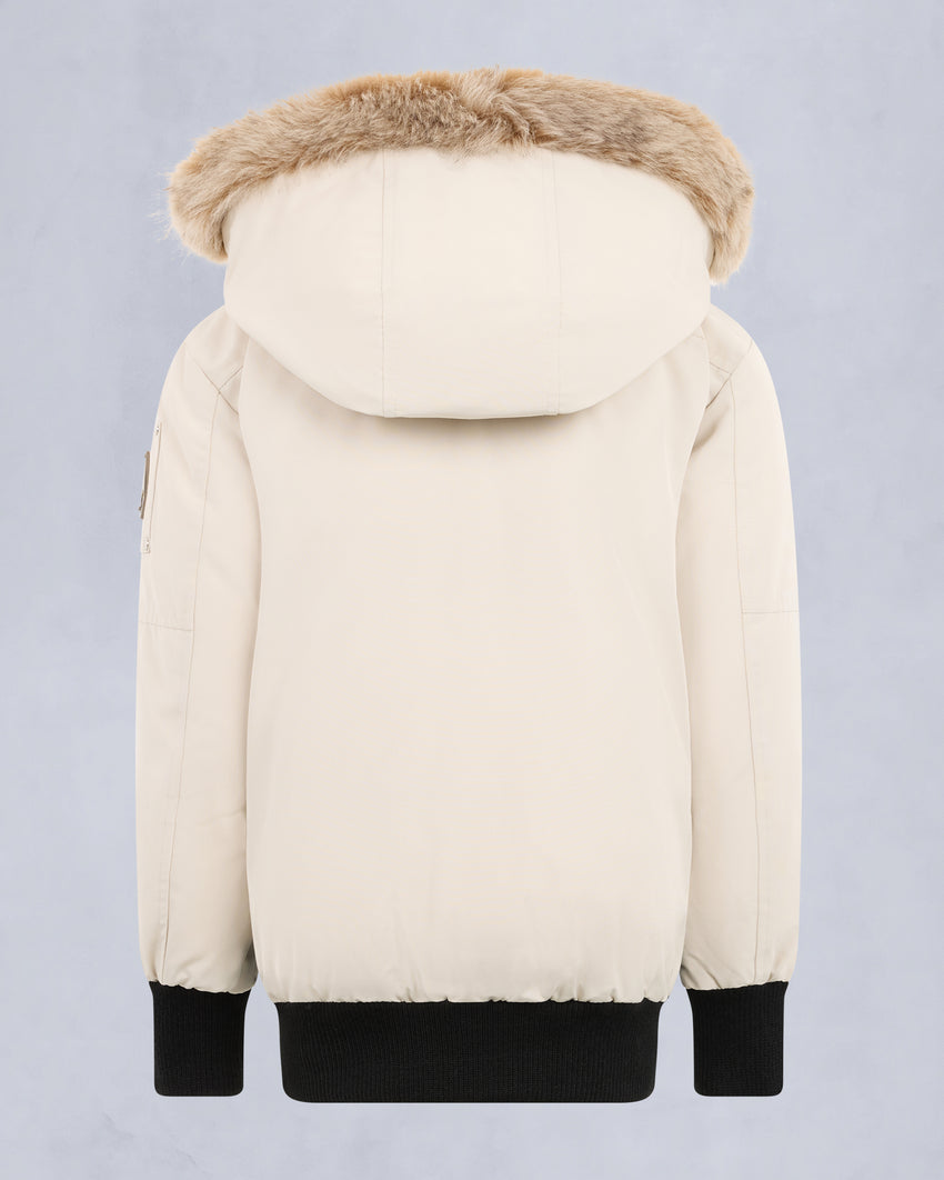 KIDS UNISEX ORIGINAL SHEARLING TRIM BOMBER -NAVY/BLACK
