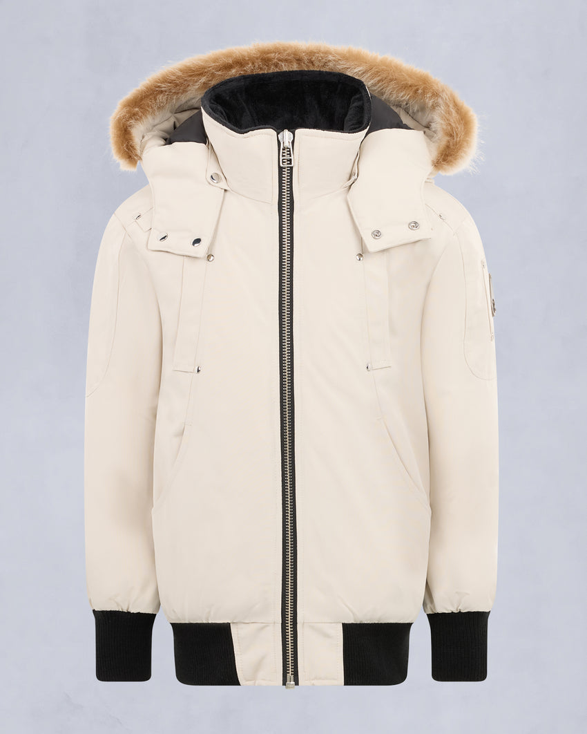 KIDS UNISEX ORIGINAL SHEARLING TRIM BOMBER -NAVY/BLACK