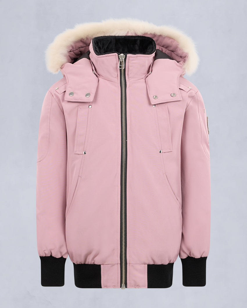 KIDS UNISEX ORIGINAL SHEARLING TRIM BOMBER -NAVY/BLACK