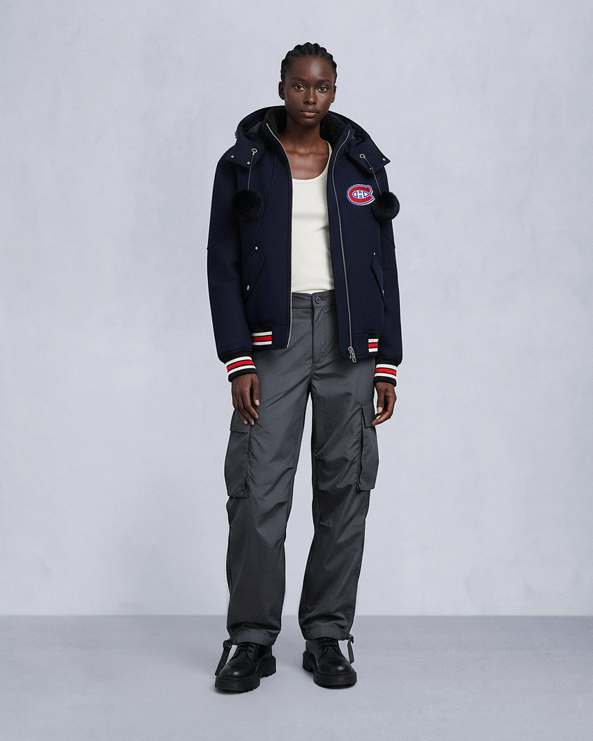 NHL X MOOSE KNUCKLES CANADIENS BOMBER JACKET-NAVY/RED/BONE/BLACK
