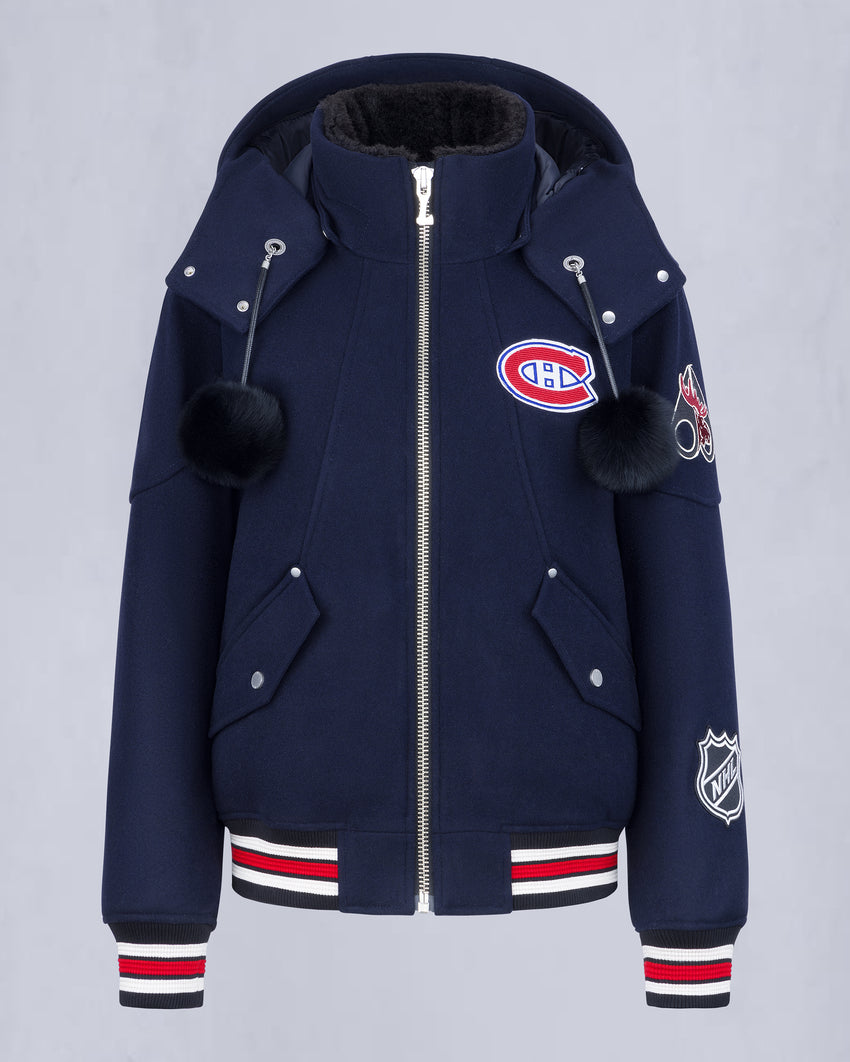 NHL X MOOSE KNUCKLES CANADIENS BOMBER JACKET-NAVY/RED/BONE/BLACK