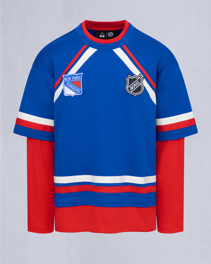 NHL X MOOSE KNUCKLES RANGERS TEE-RANGERS BLUE/RED/BONE