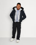 KIDS UNISEX ORIGINAL SHEARLING TRIM BOMBER -NAVY/BLACK