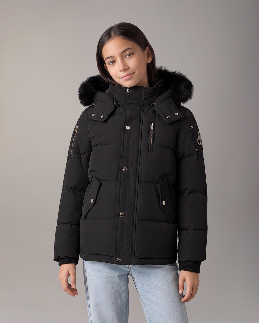 KIDS UNISEX ORIGINAL SHEARLING TRIM 3Q JACKET-MAUVE/ALABASTER
