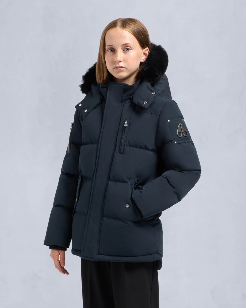 KIDS UNISEX ORIGINAL SHEARLING TRIM 3Q JACKET-MAUVE/ALABASTER