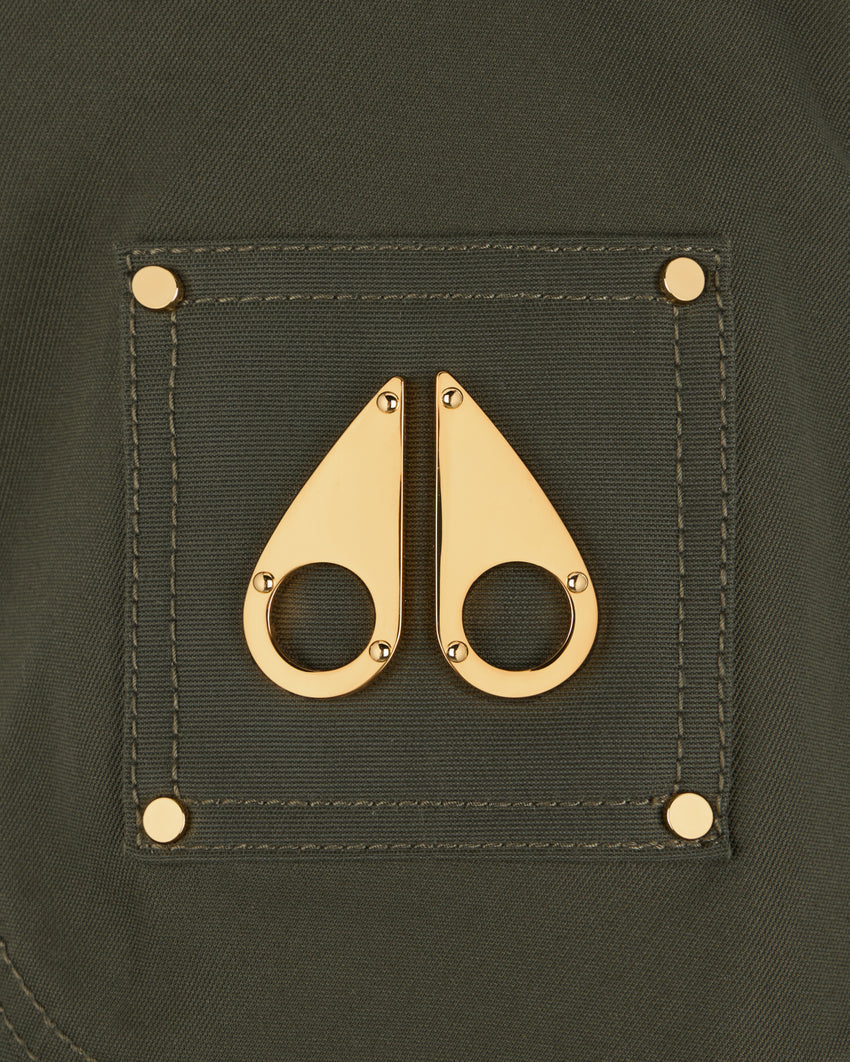 GOLD SERIES LOGAN SHEARLING TRIM BOMBER JACKET-DARK OLIVE/MOSS