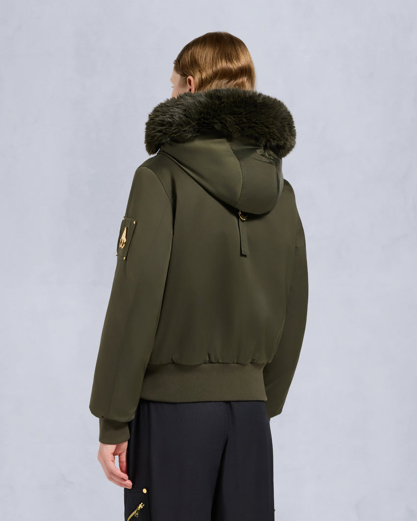 GOLD SERIES ORIGINAL SATIN DEBBIE BOMBER JACKET-BLACK