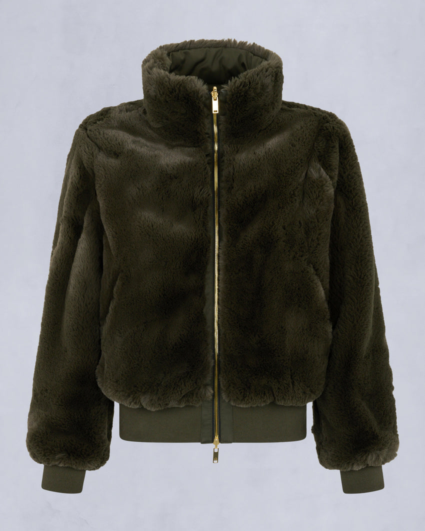 GOLD SERIES ORIGINAL SATIN DEBBIE BOMBER JACKET-BLACK