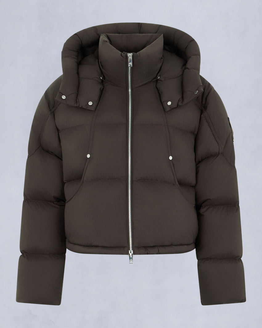 AKAI CROPPED PUFFER-ESPRESSO