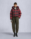 AKAI CROPPED PUFFER-SUMAC BLACK PLAID/BLACK