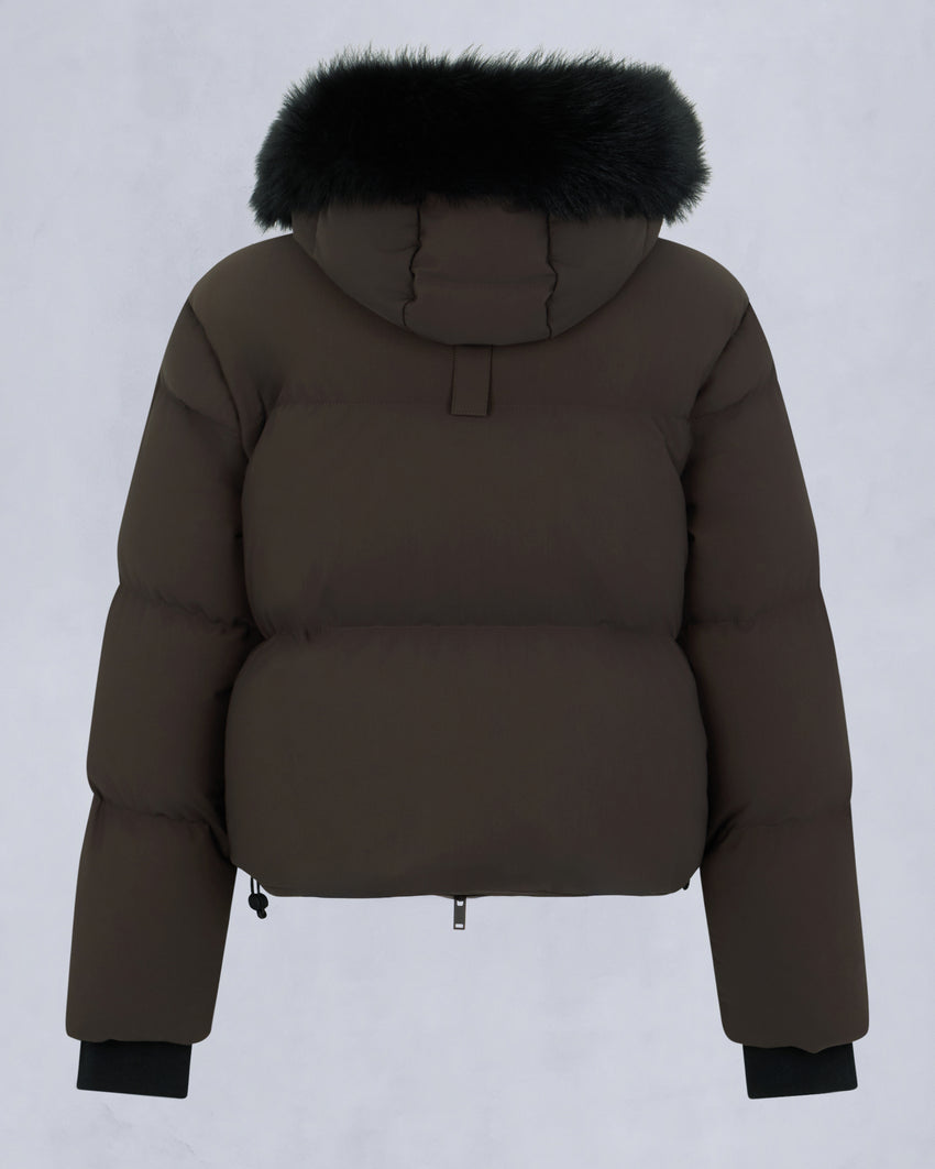 NYLUXE MISTI PUFFER-ESPRESSO/BLACK