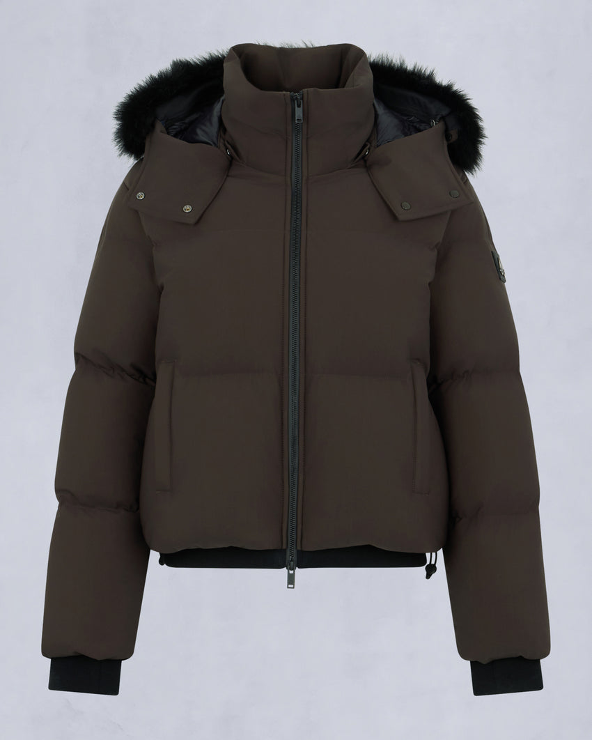 NYLUXE MISTI PUFFER-ESPRESSO/BLACK