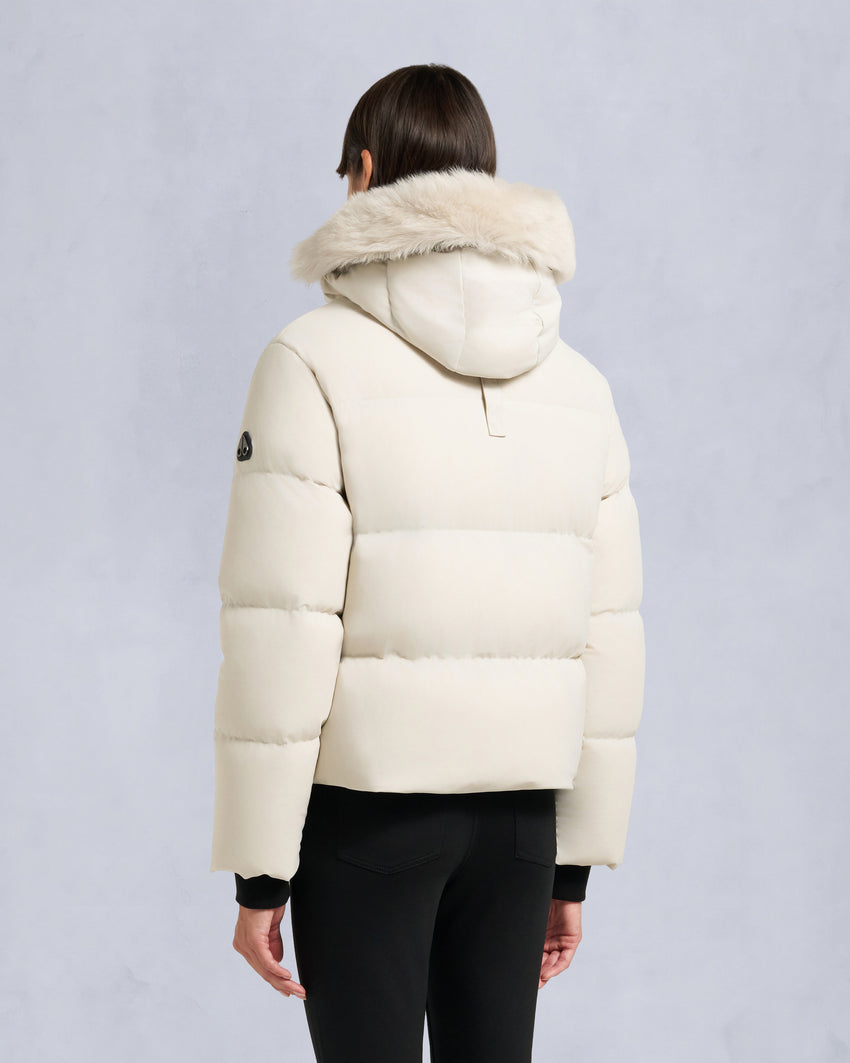 NYLUXE MISTI PUFFER-ESPRESSO/BLACK