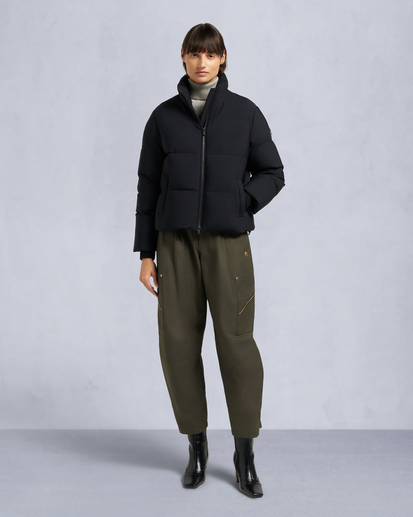 NYLUXE MISTI PUFFER-ESPRESSO/BLACK