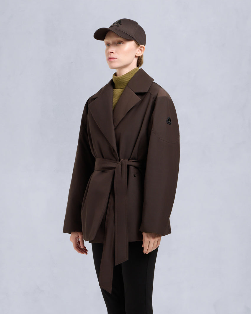 LONSDALE SHORT WRAP JACKET-ESPRESSO