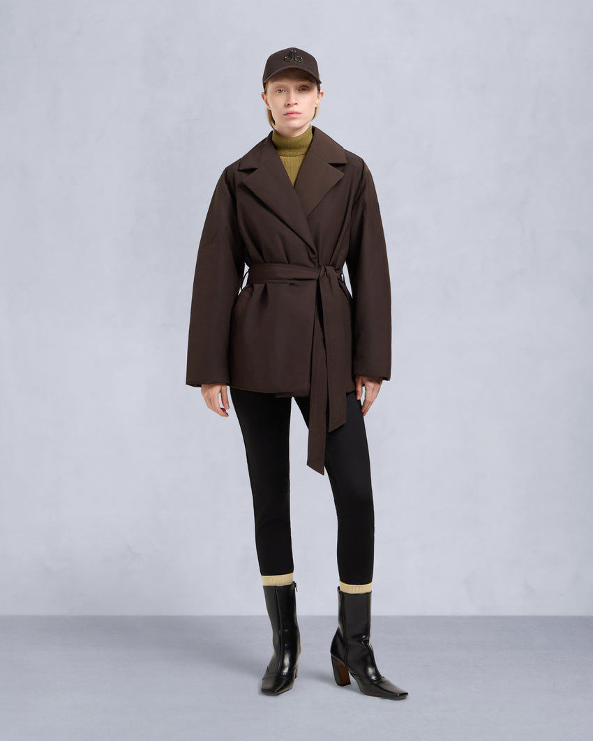 LONSDALE SHORT WRAP JACKET-ESPRESSO