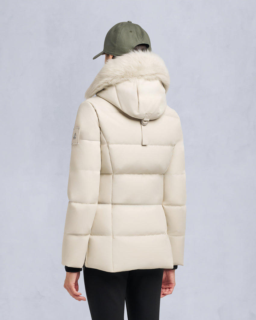 CLOUD SHEARLING TRIM 3Q JACKET-BLACK/BLACK