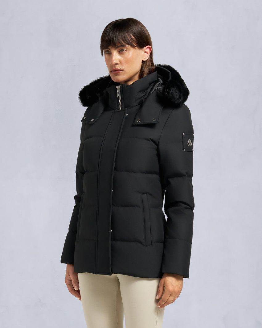 CLOUD SHEARLING TRIM 3Q JACKET-BLACK/BLACK