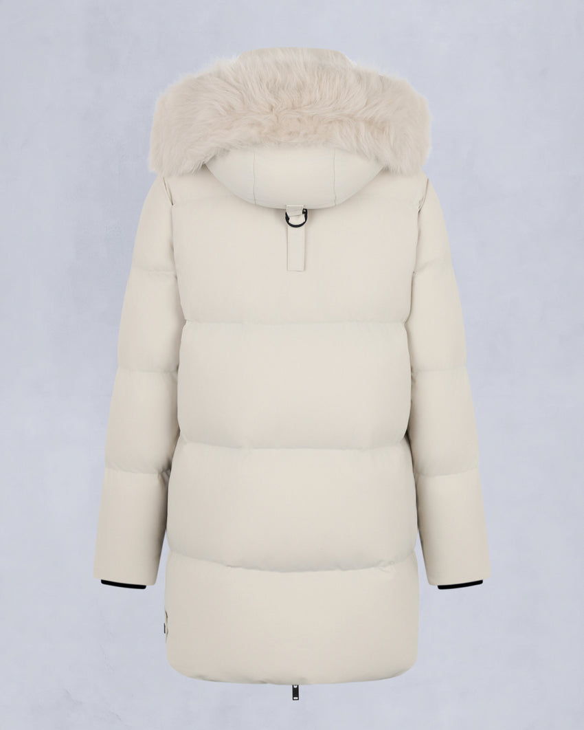 NYLUXE CHELIA SHEARLING TRIM 3Q JACKET-NAVY/BLACK