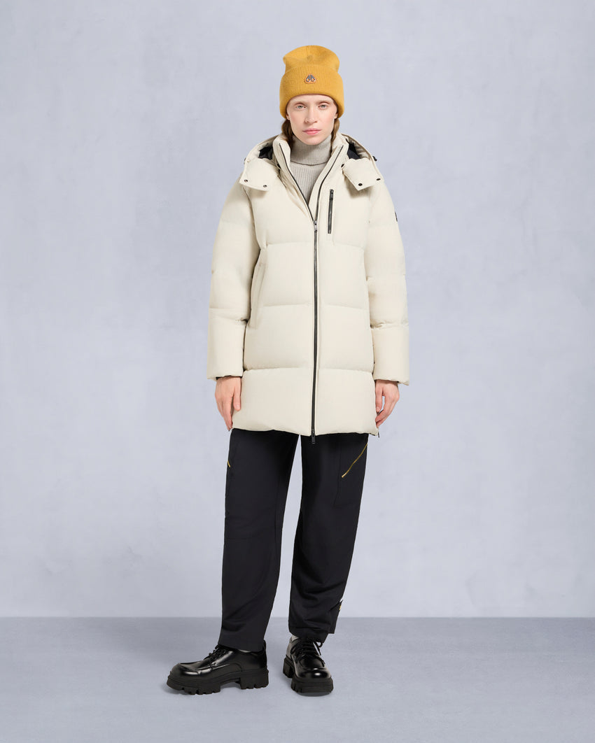 NYLUXE CHELIA SHEARLING TRIM 3Q JACKET-NAVY/BLACK