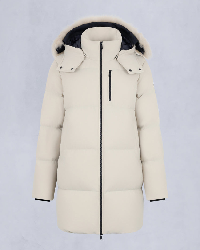 NYLUXE CHELIA SHEARLING TRIM 3Q JACKET-NAVY/BLACK