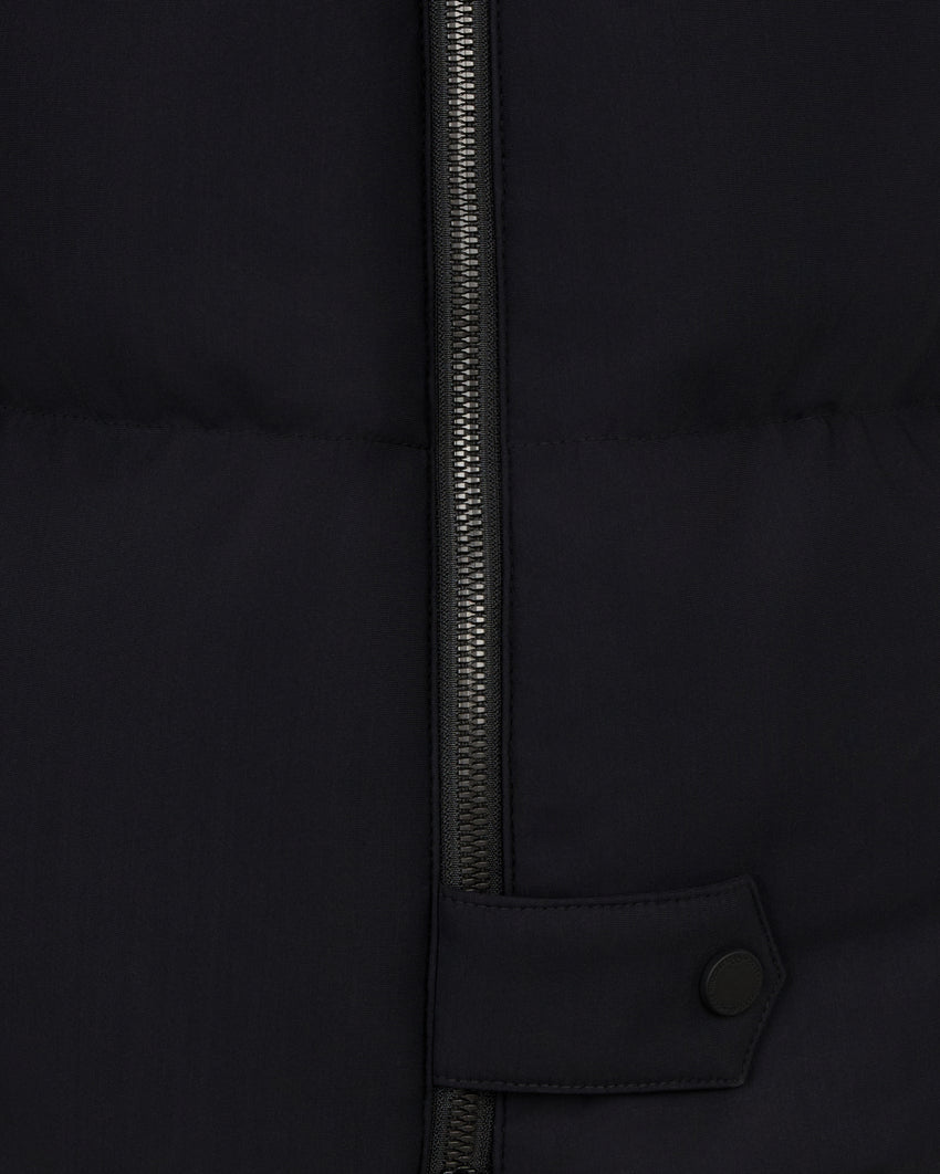 NYLUXE CHELIA SHEARLING TRIM 3Q JACKET-NAVY/BLACK