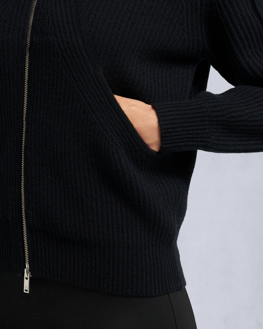 CORINA FULL-ZIP SWEATER-NAVY