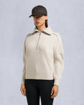 CORINA QUARTER-ZIP SWEATER-ALABASTER MELANGE