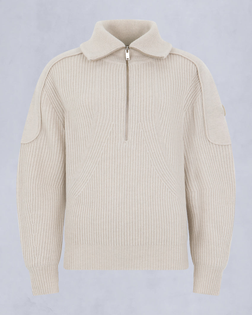 CORINA QUARTER-ZIP SWEATER-ALABASTER MELANGE