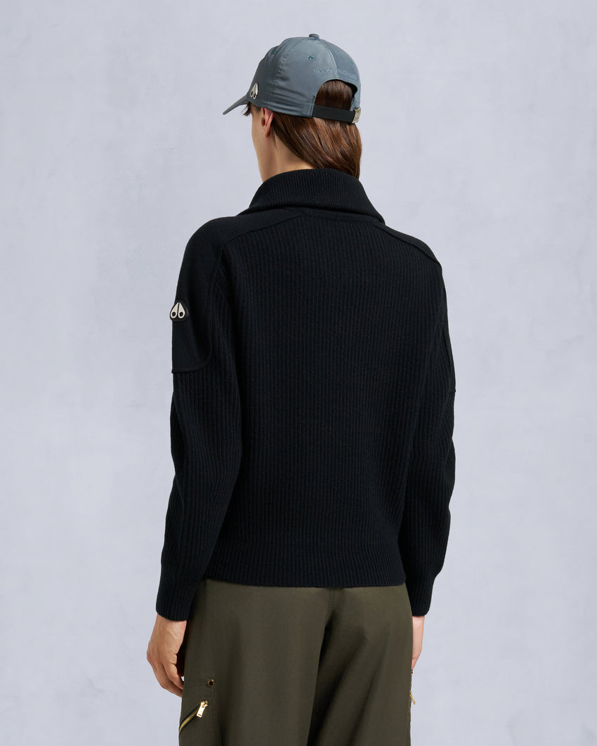 CORINA QUARTER-ZIP SWEATER-ALABASTER MELANGE