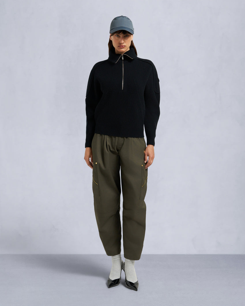CORINA QUARTER-ZIP SWEATER-ALABASTER MELANGE