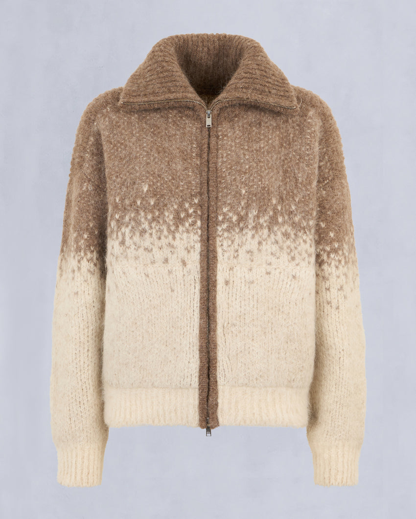 PALMER FULL-ZIP SWEATER-ALABASTER/DUNE