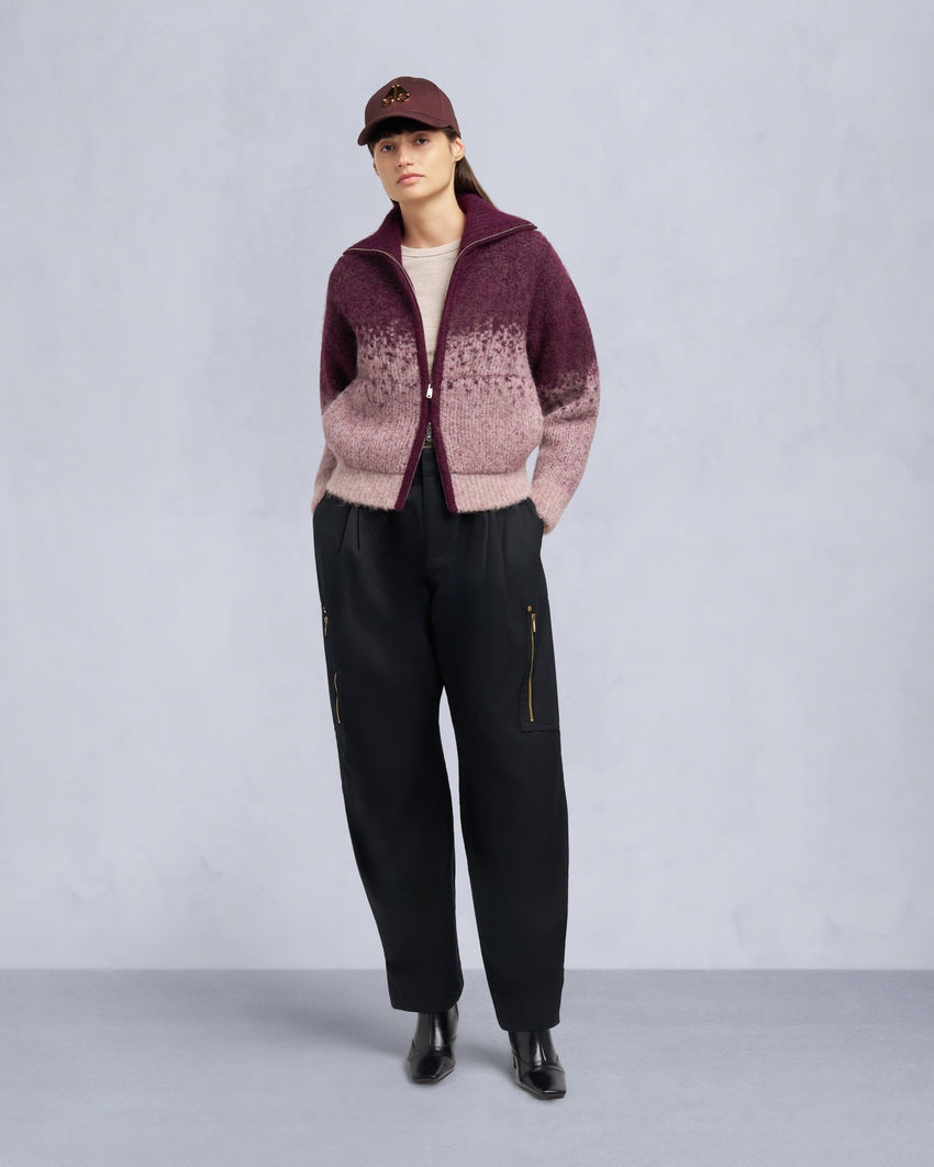 PALMER FULL-ZIP SWEATER-ALABASTER/DUNE