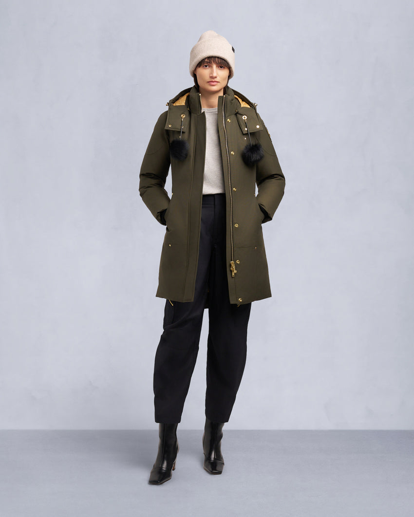 GOLD SERIES STIRLING SHEARLING TRIM PARKA-DARK OLIVE/BLACK