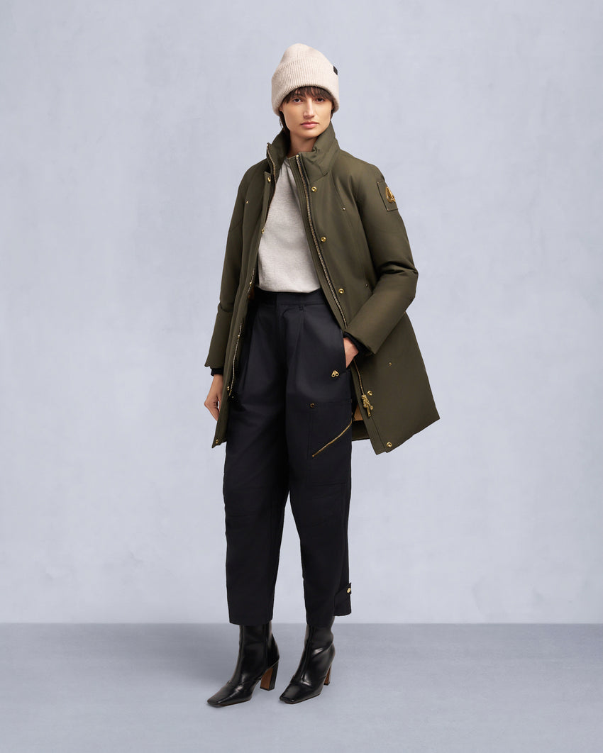 GOLD SERIES STIRLING SHEARLING TRIM PARKA-DARK OLIVE/BLACK