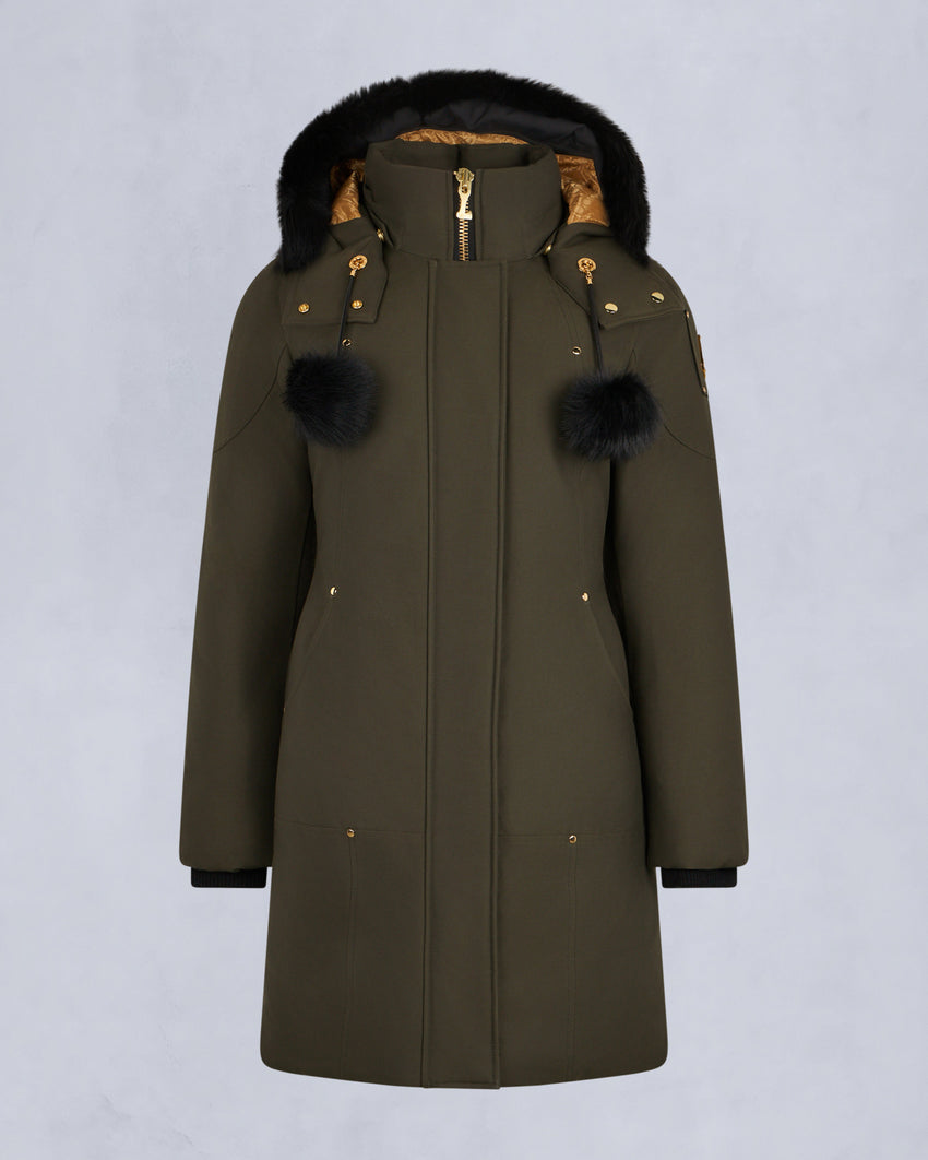 GOLD SERIES STIRLING SHEARLING TRIM PARKA-DARK OLIVE/BLACK