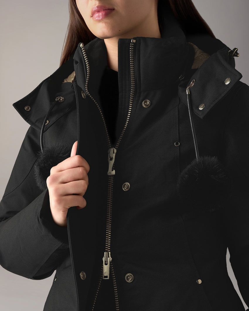 GOLD SERIES STIRLING SHEARLING TRIM PARKA-DARK OLIVE/BLACK