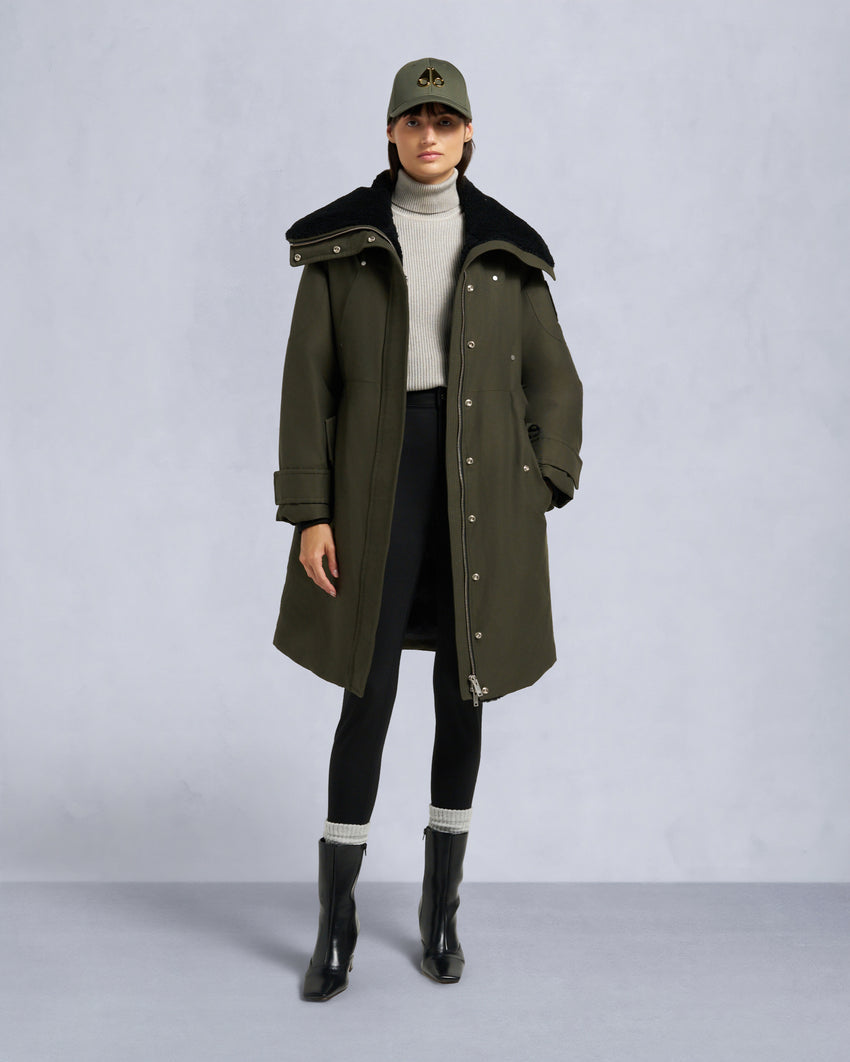 ORIGINAL STORM SHEARLING TRIM PARKA-DARK OLIVE/BLACK