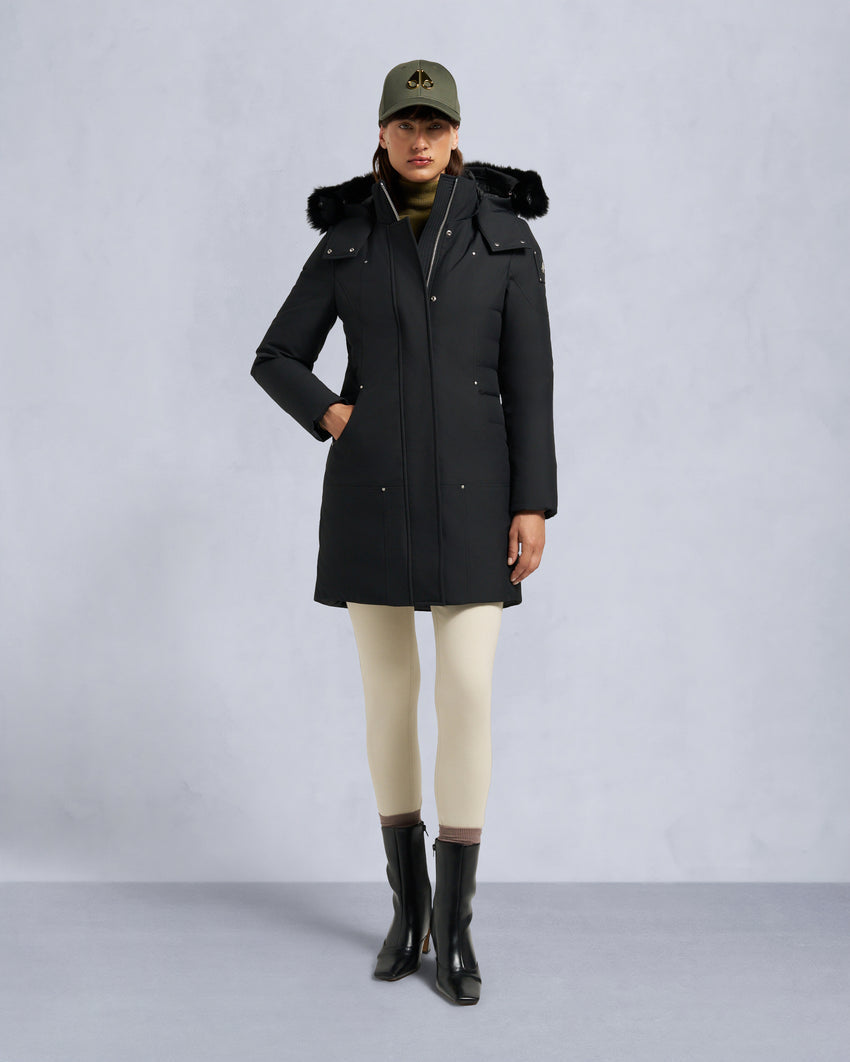 CLOUD SHEARLING TRIM PARKA-BLACK/BLACK