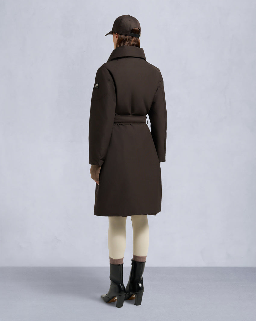 LONDSDALE LONG WRAP JACKET-ESPRESSO