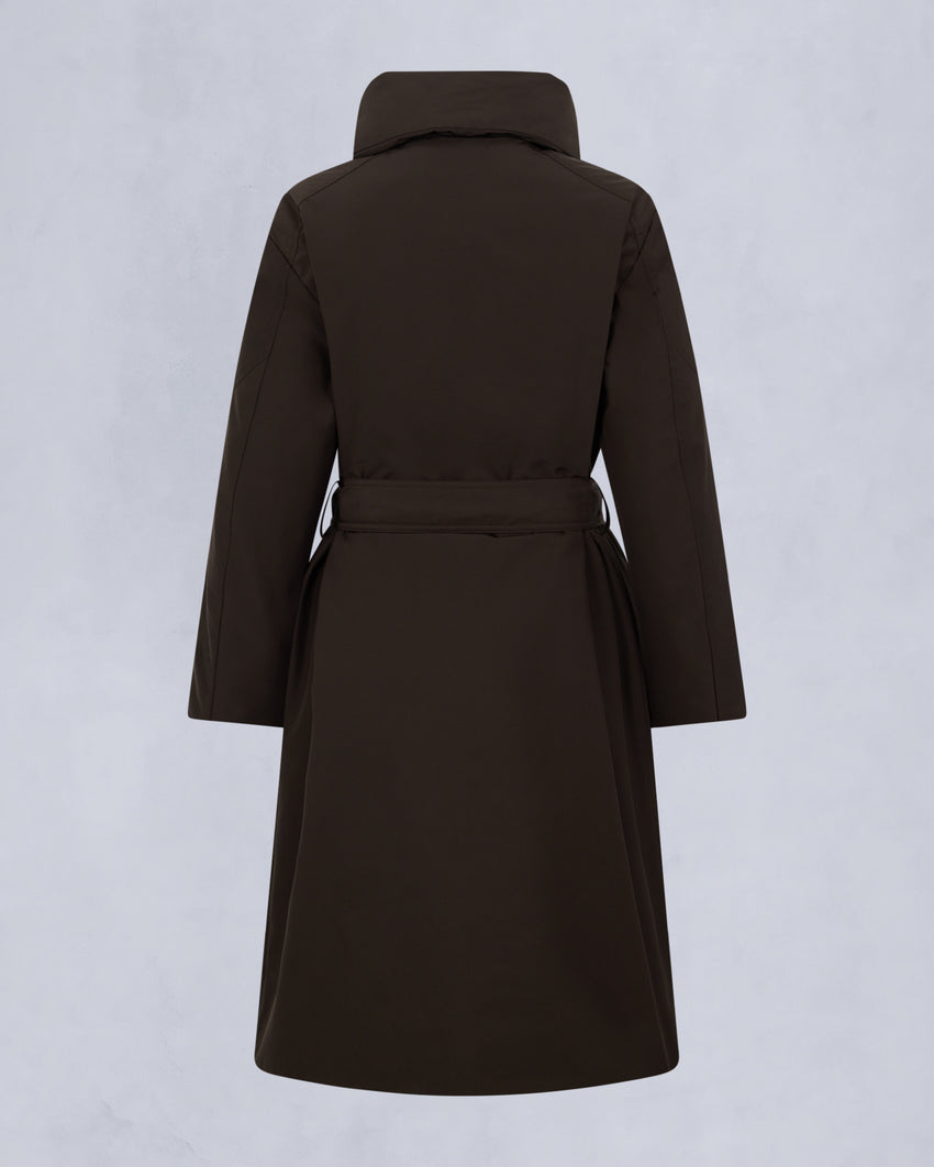 LONDSDALE LONG WRAP JACKET-ESPRESSO