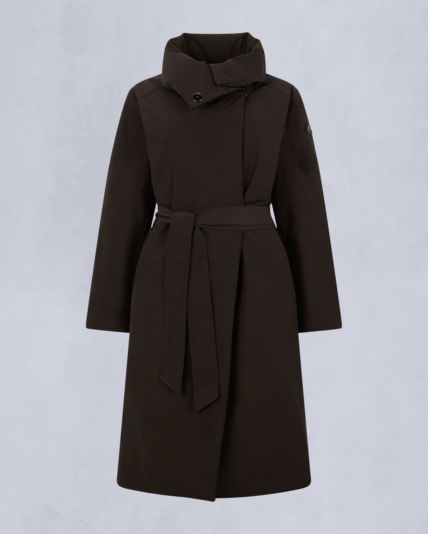 LONDSDALE LONG WRAP JACKET-ESPRESSO