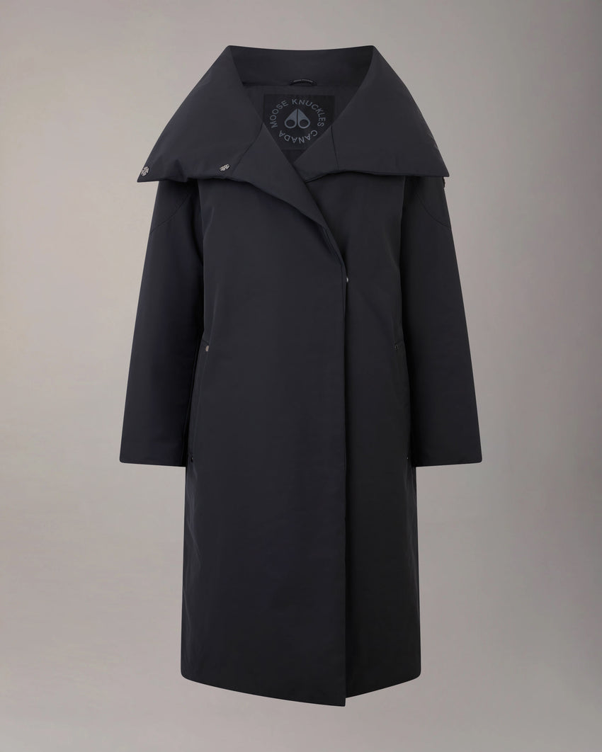 LONDSDALE LONG WRAP JACKET-ESPRESSO