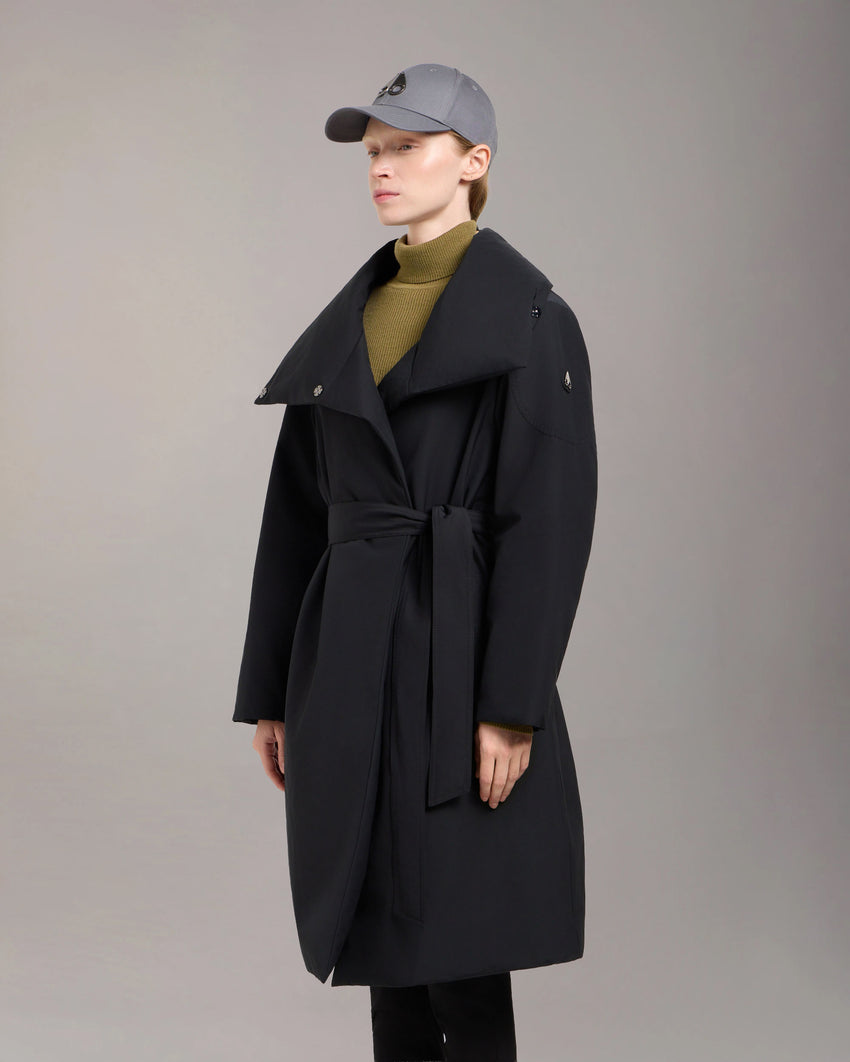 LONDSDALE LONG WRAP JACKET-ESPRESSO