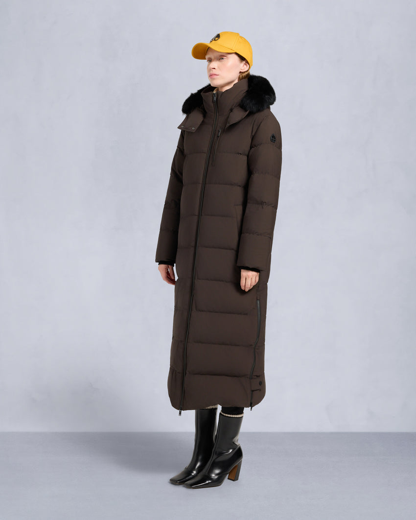 NYLUXE CHELIA PARKA-ESPRESSO/BLACK