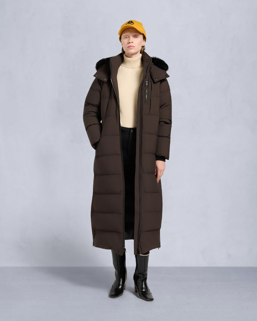 NYLUXE CHELIA PARKA-ESPRESSO/BLACK