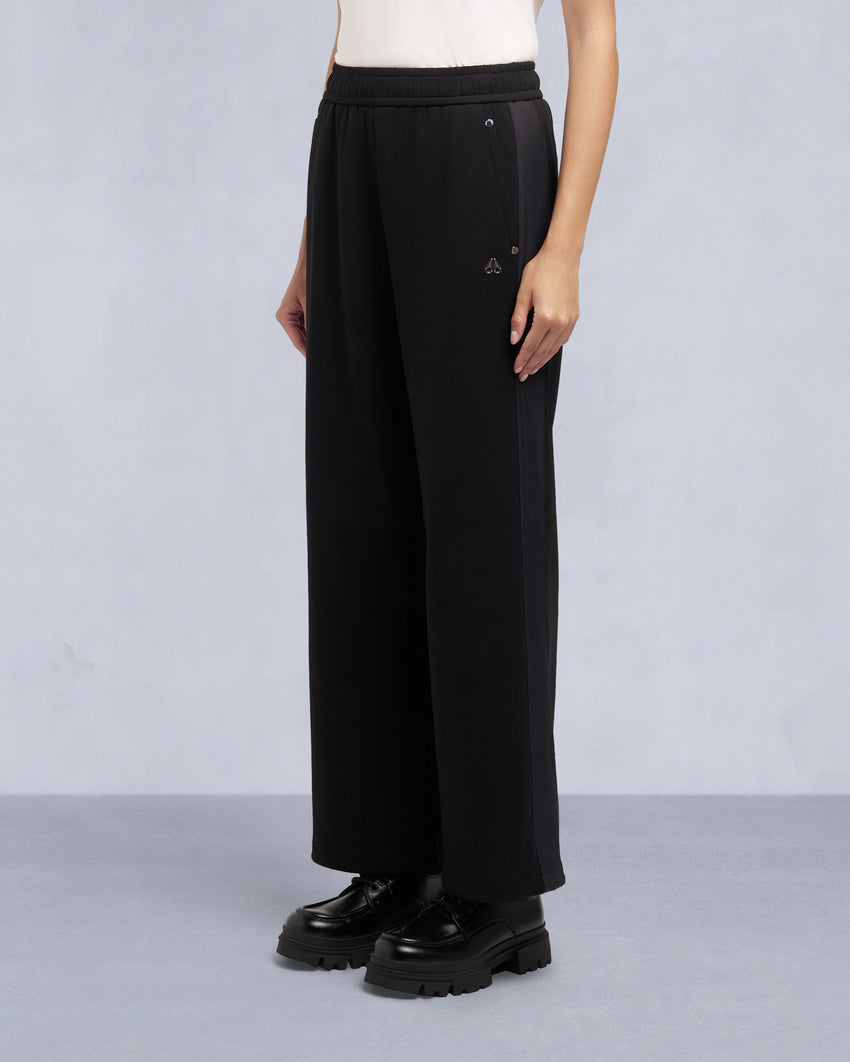 MIX MEDIA WIDE LEG PANT-ESPRESSO