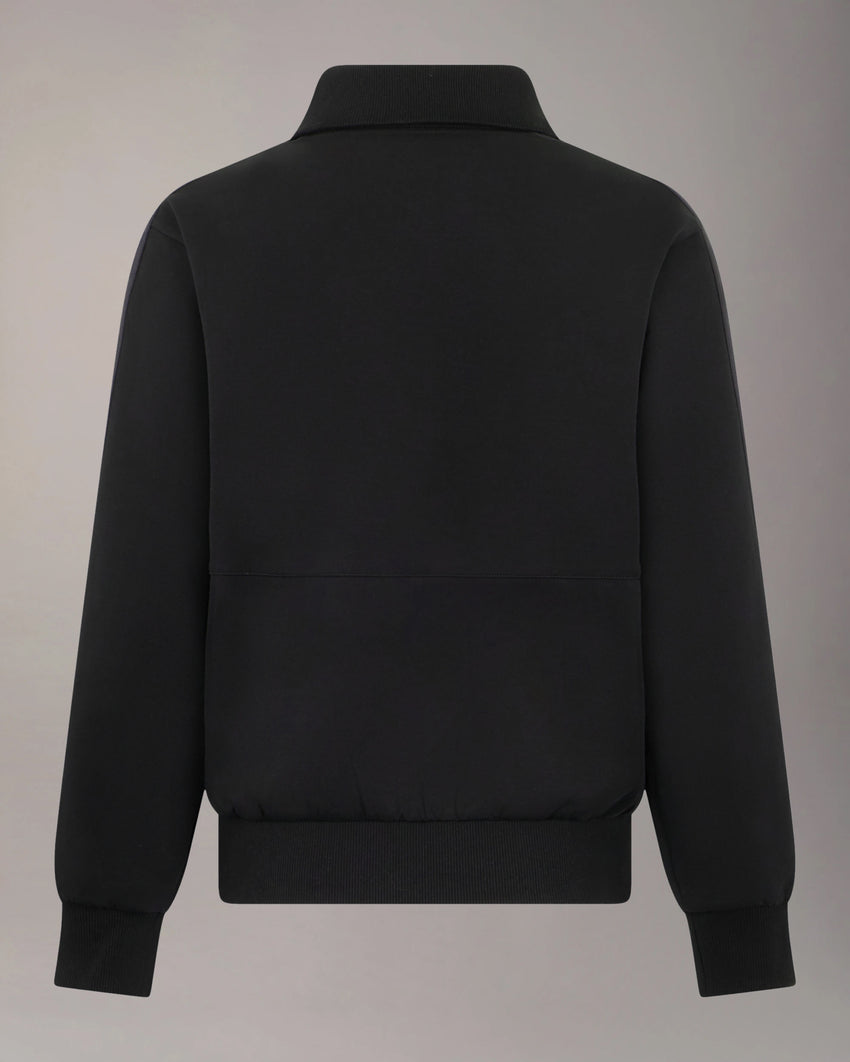 MIX MEDIA QUARTER ZIP SWEATER-ESPRESSO