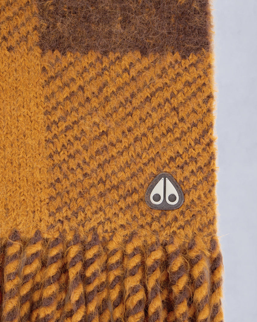 CORINA KNIT SCARF-BUTTERSCOTCH/ESPRESSO