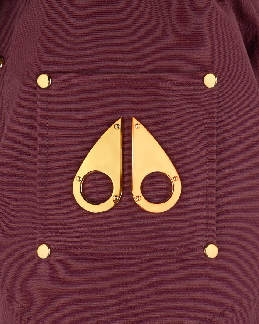 GOLD SERIES ORIGINAL SHEARLING TRIM BALLISTIC BOMBER-BEET/BLACK